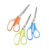 Factory direct supply of color double-ring soft rubber ring TPR scissors, 7.5-inch rubber plastic large stainless steel card insertion office scissors Item Picture